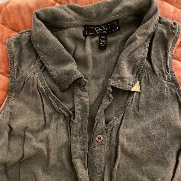 Jessica Simpson Distressed Olive Green Tunic Size XS - Picture 5 of 5